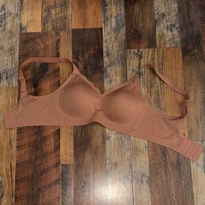 Seamless Chocolate Tan Padded Bra Wireless Stretchy Small 34-36AB Cup